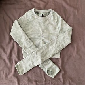 Gymshark sage green cutout long sleeve crop top